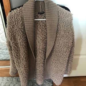 Express brown furry cardigan
